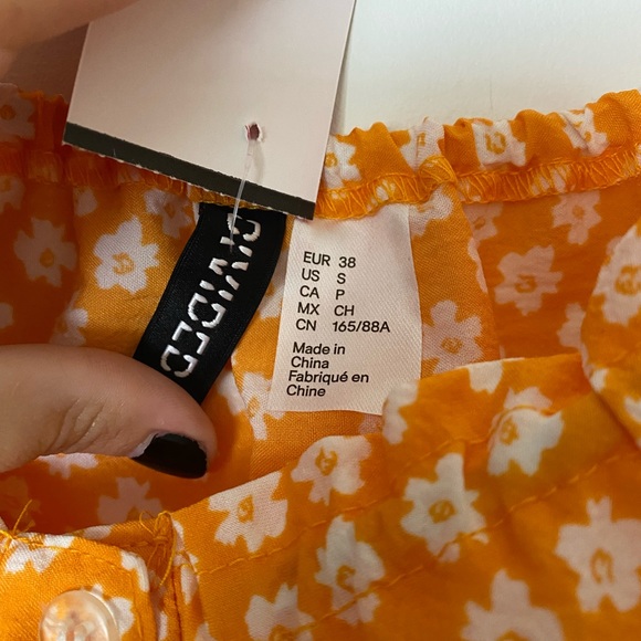 H&M Dresses Hm Orange Floral Dress Poshmark